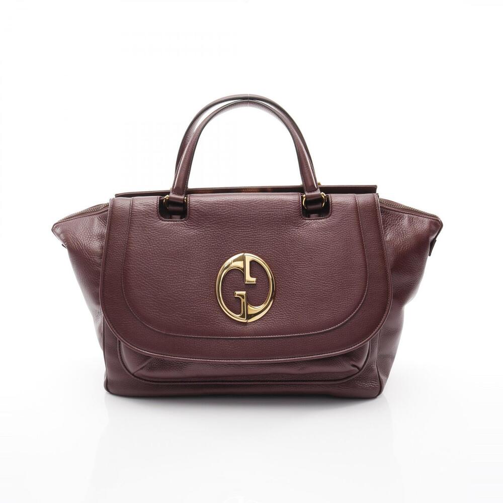 Gucci Double GG Handbag Leather Bordeaux Red